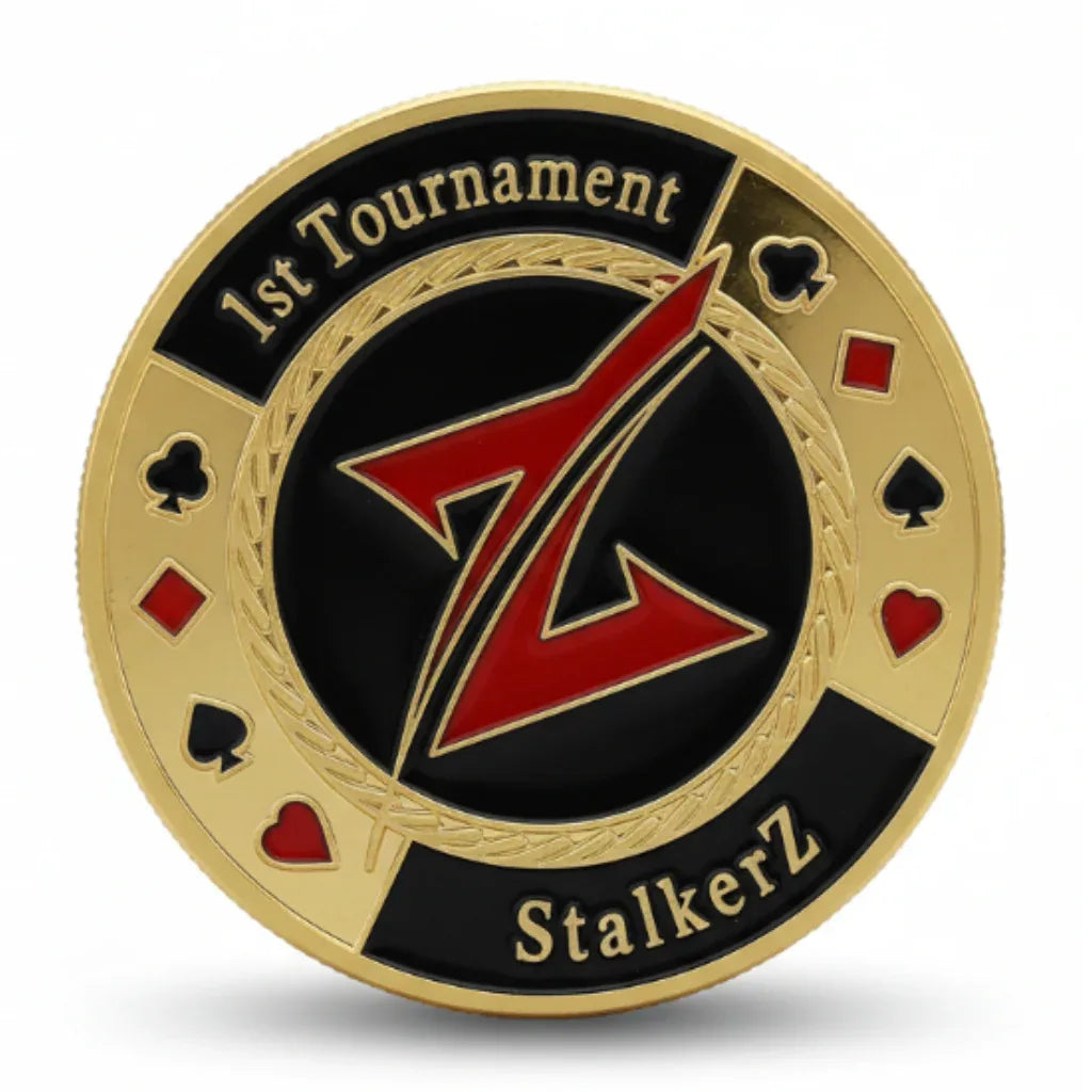 Tournament Stalker poker themed collectible coin available at One More Coin store
