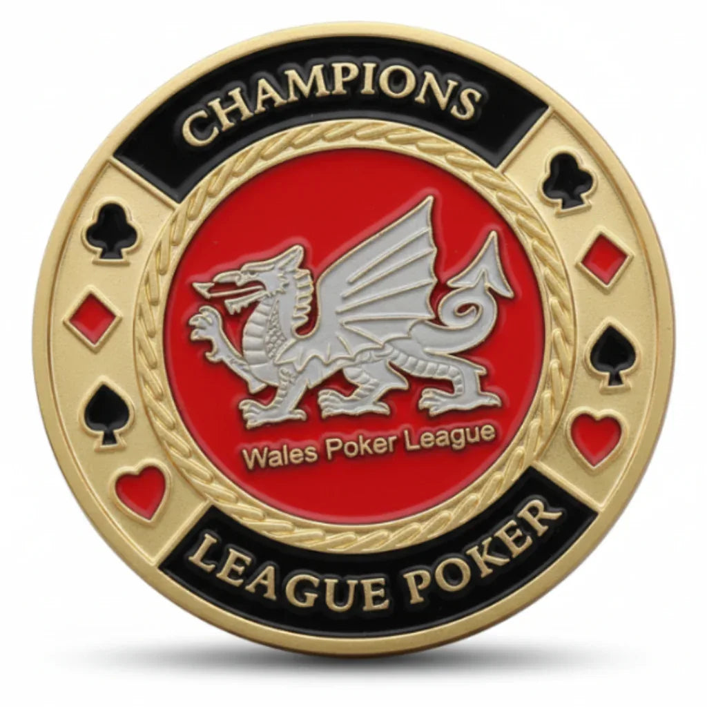 Wales Dragon poker themed collectible coin available at One More Coin store
