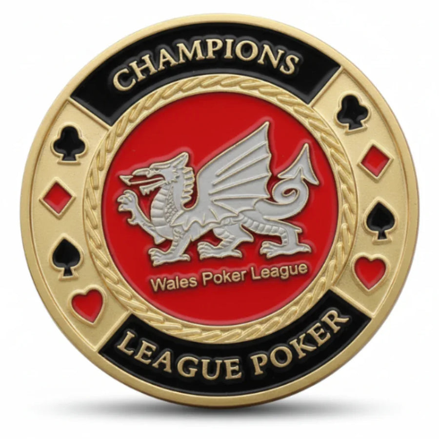 Wales Dragon poker themed collectible coin available at One More Coin store
