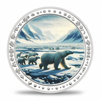 Polar bear Arctic wildlife commemorative collectible coin 12 design set nature gift for collectors available at One More Coin store
