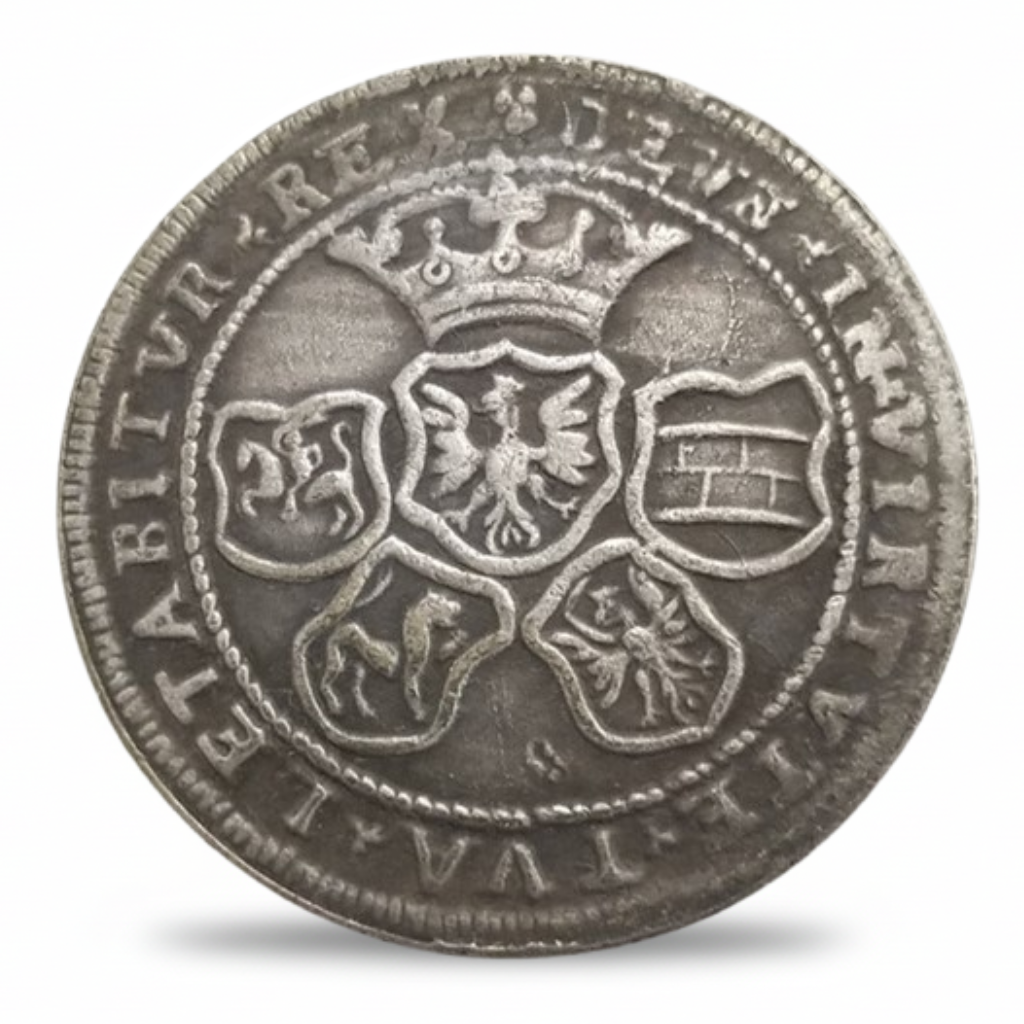 Polish 1547 Talar five-shield heraldic cross Polish Eagle Lithuanian Vytis reverse Renaissance historical collectible coin token
