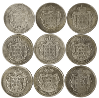 Portugal 500 Reis nine date variants reverse royal arms 500 reis denomination collectible coin set historical world coins
