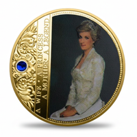 Princess Diana commemorative coin gold finish A Wife A Princess A Legend A Mother royal memorial collectible gift available at One More Coin store
