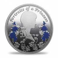 Princess Diana silver coin reverse Portraits of a Princess silhouette profile
