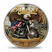 Route 66 America's Highway eagle motorcycle collectible coin 100 Years of Freedom available at One More Coin store

