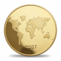 Seven Wonders of the World coin reverse world map 2007 commemorative design
