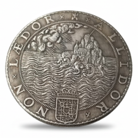 Spanish Armada 1588 commemorative medal replica obverse island fortress stormy seas Tudor collectible coin available at One More Coin store
