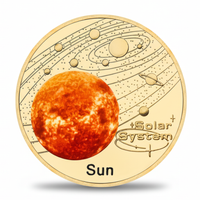 Sun commemorative collectible coin detailed artwork space collectible token
