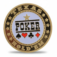 Texas Hold'em poker coin blue enamel card suits collectible gaming token available at One More Coin store
