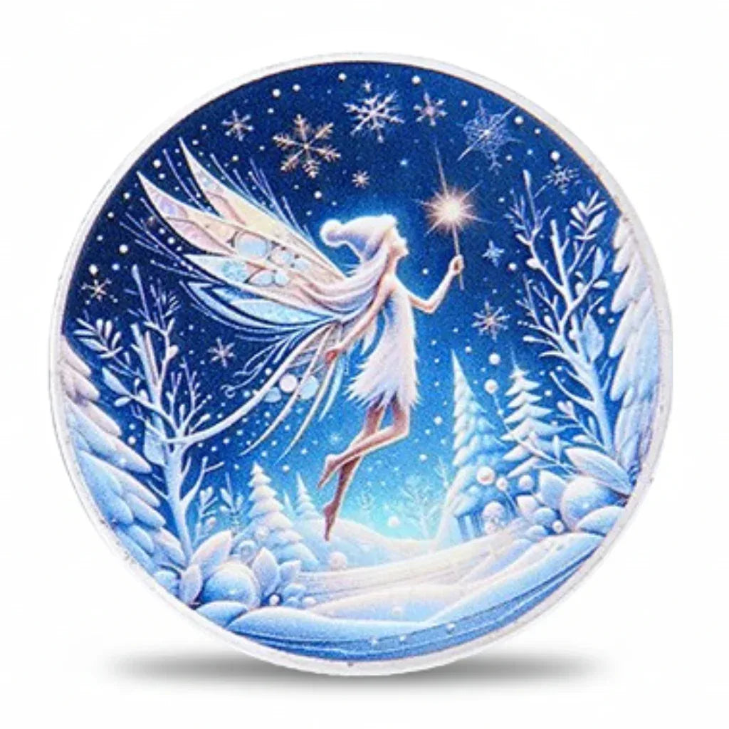 Tooth Fairy coin reverse silver fairy flying winter wonderland collectible
