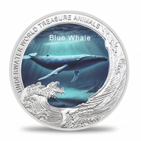 Underwater World Treasure Animals Blue Whale commemorative coin ocean guardians marine life collectible gift available at One More Coin store
