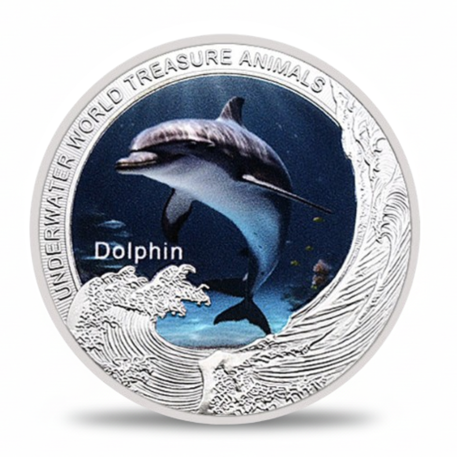 Underwater World Dolphin commemorative coin ocean guardians marine life collectible
