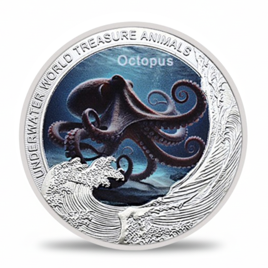 Underwater World Octopus commemorative coin ocean guardians marine life collectible
