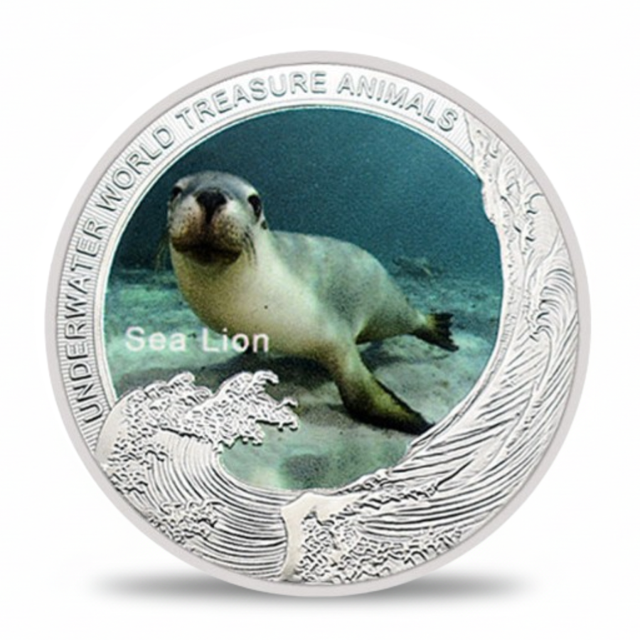 Underwater World Sea Lion commemorative coin ocean guardians marine life collectible
