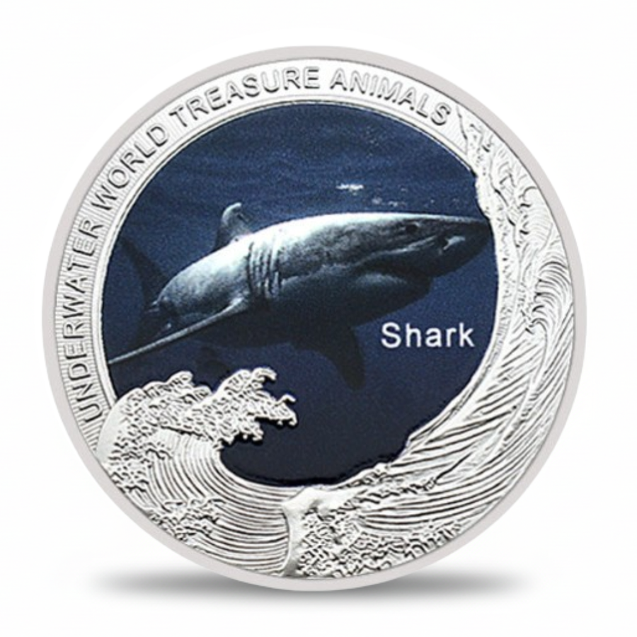 Underwater World Shark commemorative coin ocean guardians marine life collectible
