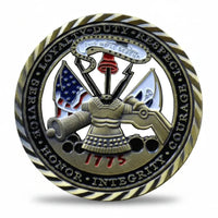 US Army 1775 challenge coin Loyalty Duty Respect Honor Integrity Courage military collectible gift for veterans available at One More Coin store

