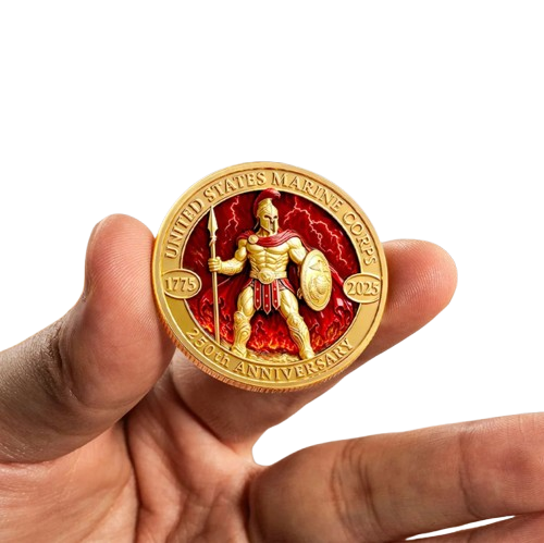 US Marine Corps 250th Anniversary coin size reference hand display collectible token
