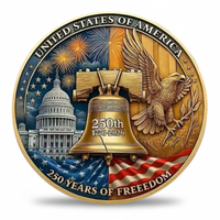 USA 250th Anniversary collectible coin reverse featuring Liberty Bell Capitol Building soaring eagle and fireworks 250 years of freedom 1776 2026 commemorative collectible token
