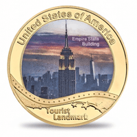 USA Landmark collectible coin Empire State Building New York full-colour gold finish tourist souvenir collectible token
