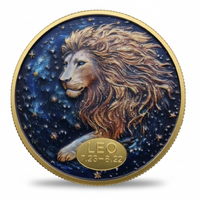 Leo zodiac sign coin astrology birthday gift lion July August collectible token
