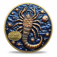 Scorpio zodiac sign coin astrology birthday gift scorpion October November collectible token
